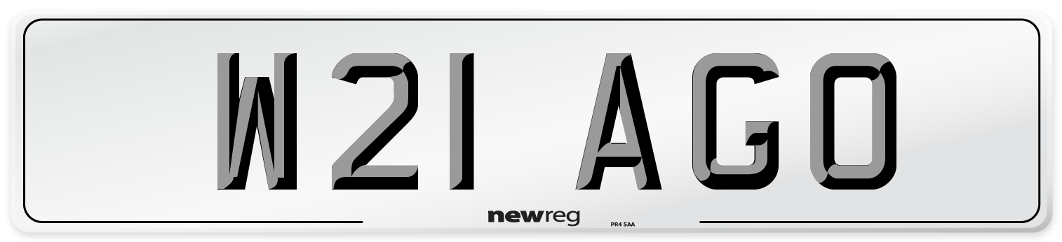 W21 AGO Number Plate from New Reg